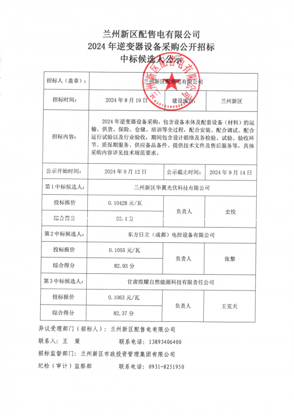 兰州新区配售电有限公司2024年逆变器设备采购中标候选人公示_00.png